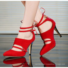 2017 womensshoes elegantes con sandalias rojas del alto talón de las mujeres